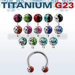 ucbfr3e titanium g23 eyebrow lip barbell w 3mm 2 color balls