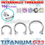 ucbin12 titanium g23 circular barbell 16g color cz internal
