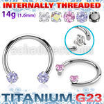 ucbzrih titanium g23 circular barbell facing cz internal