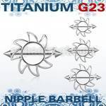 ucnp103 sun nipple shield w titanium g23 barbell w 5mm cones