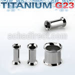 udpg high polished titanium g23 double flare flesh tunnel