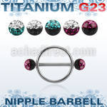 uefnpe5 nipple shield w titanium bar w 2 5mm multi crystal balls