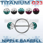 uefnpe8 nipple shield w titanium bar w 2 8mm multi crystal balls