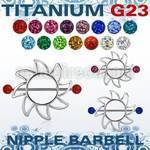 ufnp103 sun nipple shield w titanium g23 barbell w ferido balls