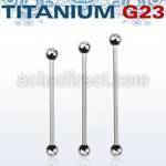 uindb titanium g23 industrial barbell with two 5mm balls