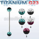 uinfr5e titanium g23 industrial barbell with 2 color balls