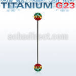 uinfr5r titanium g23 barbell w 5mm rasta ferido ball