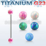 uinop5 titanium g23 industrial barbell 5mm synthetic opal balls