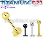 ulb20b3 titanium g23 eyebrow labret 20g ball