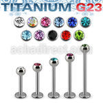 ulbc3 titanium g23 labret with 3mm bezel jewel ball