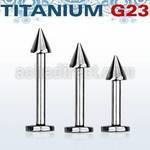 ulbcn3 titanium g23 labret with a 3mm cone length 6mm 16mm