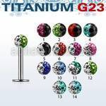 ulbfr3e titanium g23 labret with 3mm ferido 2 color ball