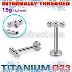 ulbin53 titanium g23 labret 16g three balls internal