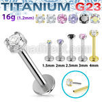 ulbpibpz16 titanium g23 labret 16g threadless push pin top