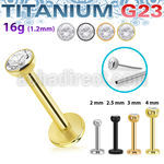 ulbpibz16 titanium g23 labret 16g threadless push pin top