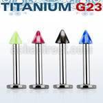 ulckn3 titanium g23 labret with 3mm checkered acrylic cone
