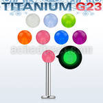 ulglb3 titanium g23 labret with 3mm glow acrylic ball