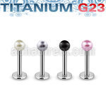 ulpr3 titanium g23 1 2mm labret with 3mm faux pearl ball