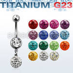 umcd626 titanium g23 belly banana with bezel dangling ball