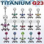 umcdsk4 titanium g23 banana w bezel jewel crystal skull