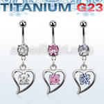 umcdz17 titanium g23 belly banana w 5 8mm bezel jewel heart