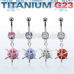 umcdz232 titanium g23 belly banana with 8mm jewel big round cz