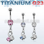 umcdz375 titanium g23 belly banana w 5 8mm bezel jewel swan