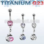 umcdz378 titanium g23 banana w 5 8mm bezel jewel lady cat