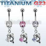 umcdz7 titanium g23 banana w 5 8mm bezel jewel dolphin
