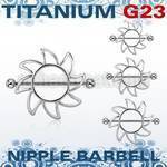 unp103 sun nipple shield w titanium g23 barbell w multi jewels