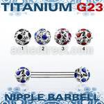 unpfr5a titanium g23 nipple barbell w 5mm ferido dotted balls