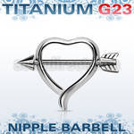 unpsh12 heart shaped nipple shield w titanium g23 arrow barbell