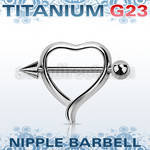 unpsh13 heart shaped nipple shield w a titanium g23 barbell cone