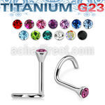 unsc titanium g23 nose screw with bezel set round crystal top