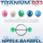 uonpe6 steel nipple shield w titanium barbell w 6mm opal balls