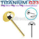 upinrd titanium threadless push pin top half ball