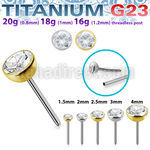 upinz titanium g23 threadless push pin top bezel set cz