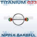 urfnpe5 nipple shield w titanium bar w 2 5mm multi crystal balls