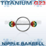urfnpe8 nipple shield w titanium bar w 2 8mm multi crystal balls
