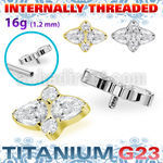 ushz31in high polished titanium g23 top two tear cz