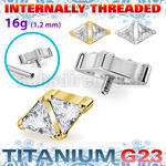 ushz32in high polished titanium g23 top double triangle cz