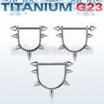 usnpa titanium g23 nipple barbell w nipple stirrup w spikes