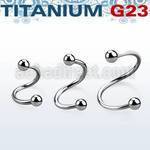uspeb titanium g23 eyebrow spiral with two 3mm balls