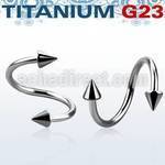 uspecn titanium g23 eyebrow spiral twister with 3mm cones
