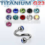 uspjb4 titanium g23 spiral with two 4mm bezel set balls