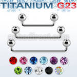 usudjb5 titanium g23 90 surface barbell w 5mm titanium jewels