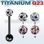 utbbfr5a anodized titanium g23 barbell w 5mm dotted ferido ball