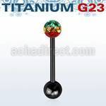 utbbfr5r anodized titanium g23 barbell w 5mm rasta ferido ball