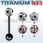 utbbfr6a anodized titanium g23 barbell w 6mm dotted ferido ball