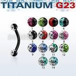 utbnfr3e anodized titanium g23 banana w 3mm 2 color ferido ball